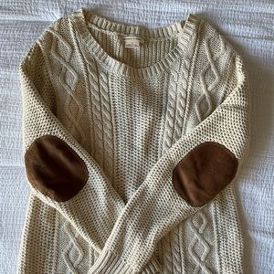 Chunky Knit Sweater with Elbow Patches